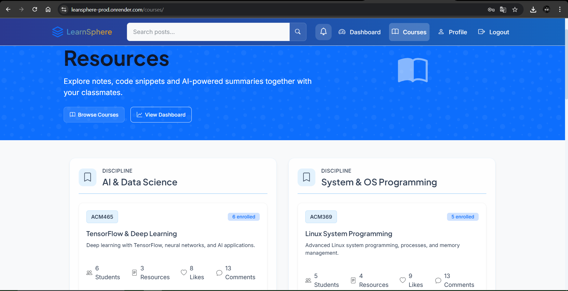 Full Stack Networking Project - LearnSphere